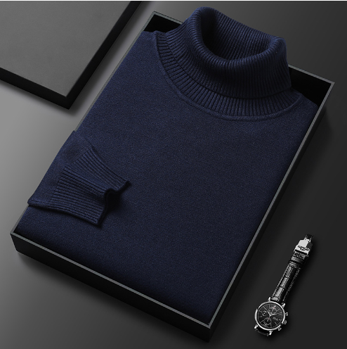 Pull Homme Col Roulé Ajusté en Tissu Doux 8
