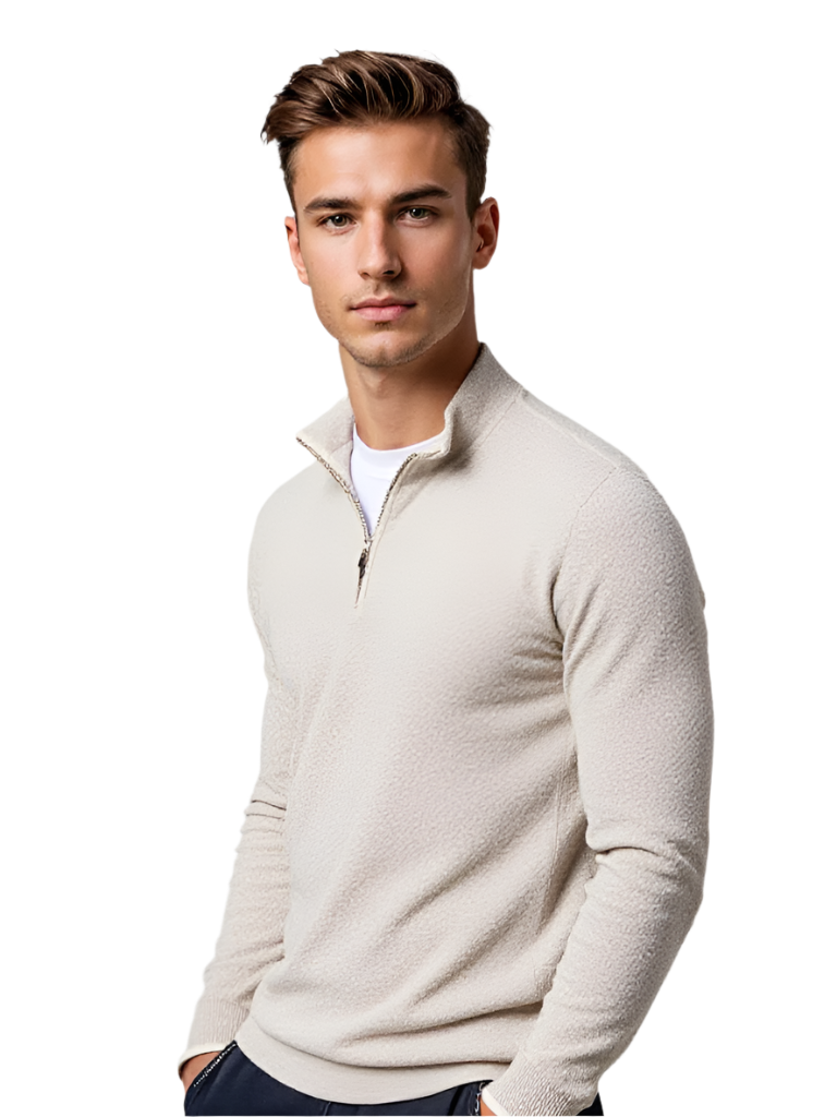 Pull Homme Col V Tricoté Acrylique Polyester Décontracté 0