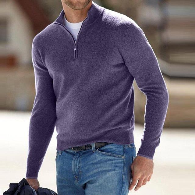 Pull Homme Col V Tricoté Acrylique Polyester Décontracté 8
