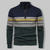 Pull Homme Col Zippé Quart Motif Norvégien Tissu Mélangé Doux 5