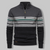 Pull Homme Col Zippé Quart Motif Norvégien Tissu Mélangé Doux 6