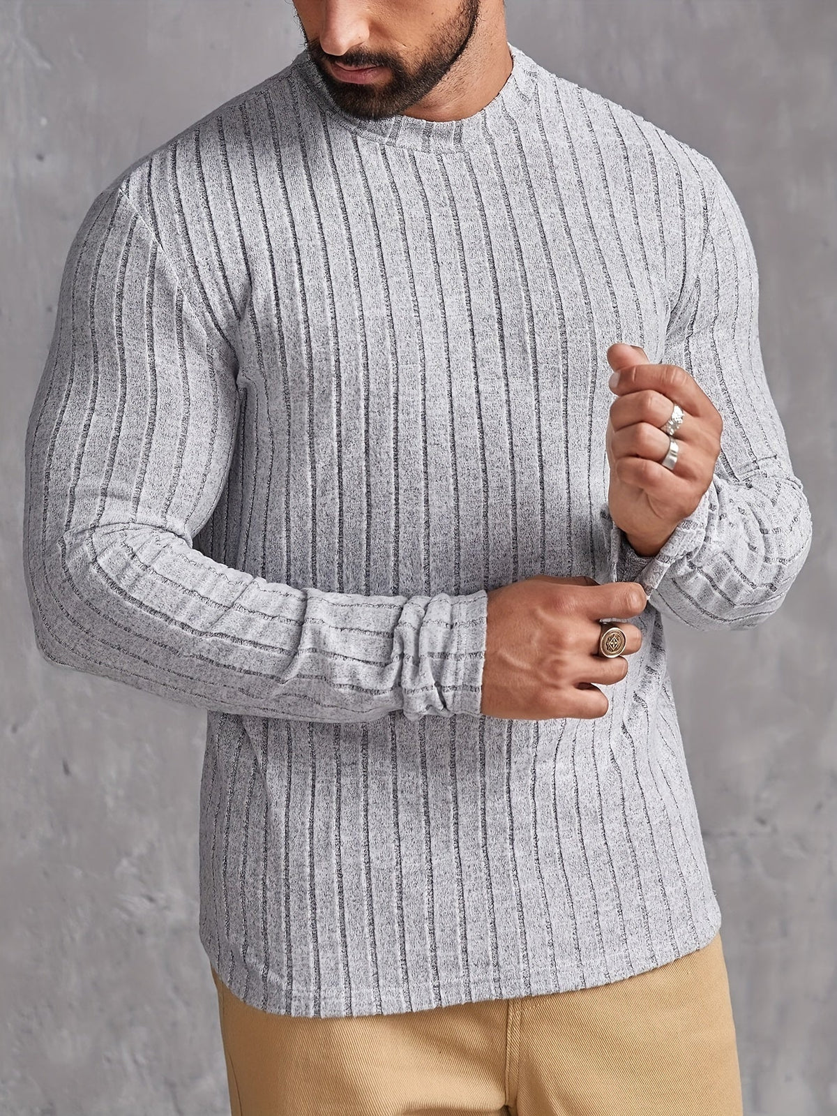Pull Homme Décontracté Col Rond Style Moderne 2