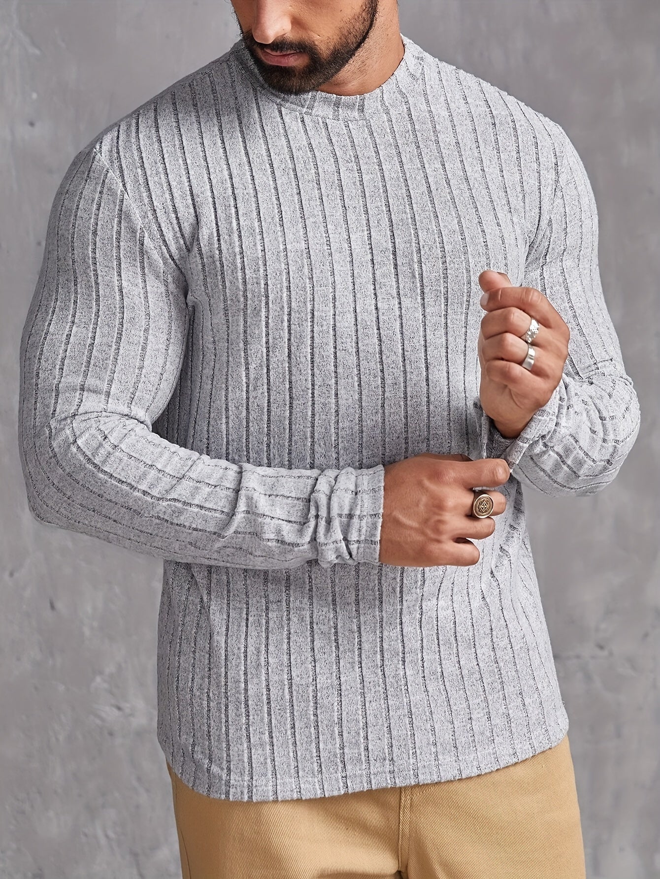 Pull Homme Décontracté Col Rond Style Moderne 2