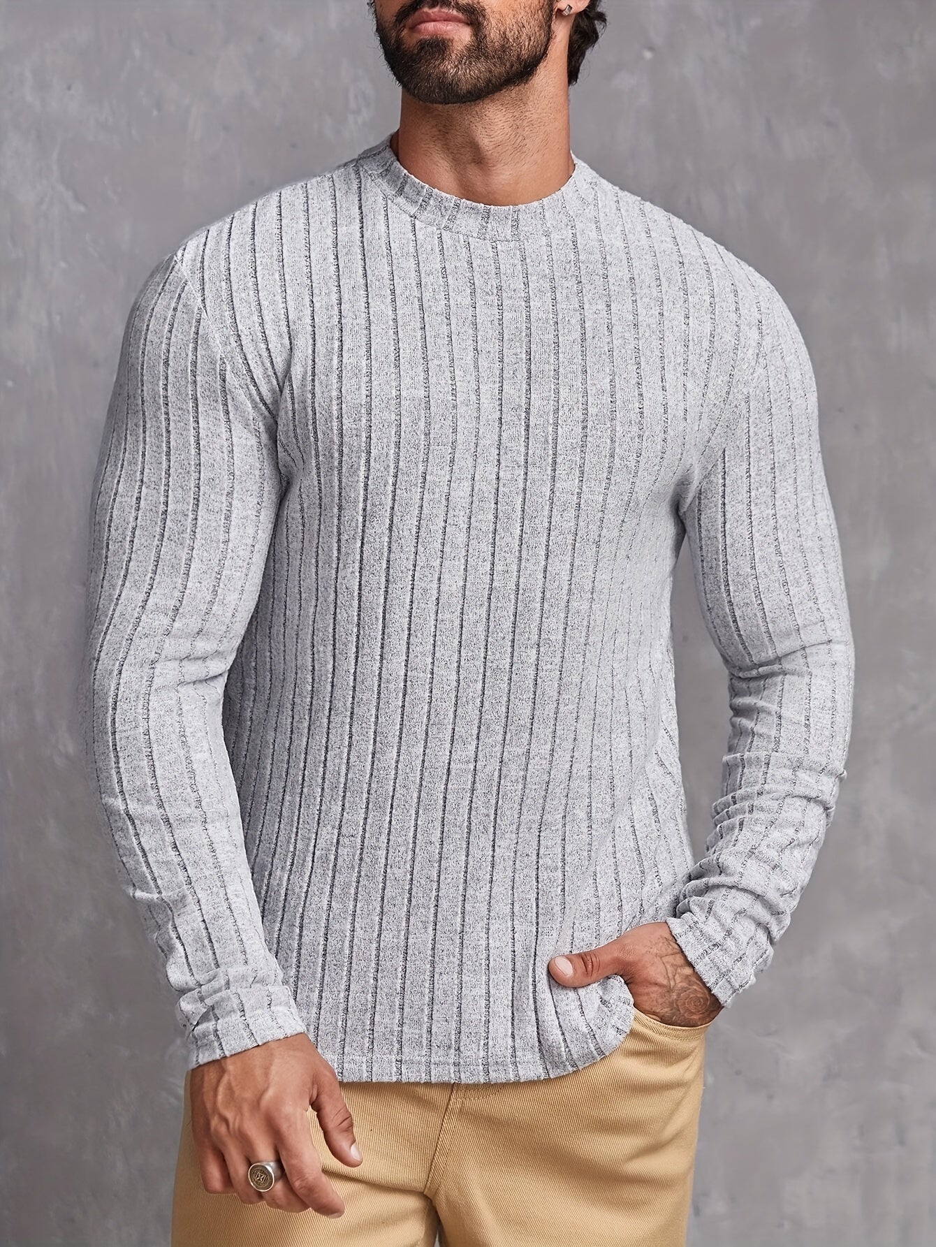 Pull Homme Décontracté Col Rond Style Moderne 8