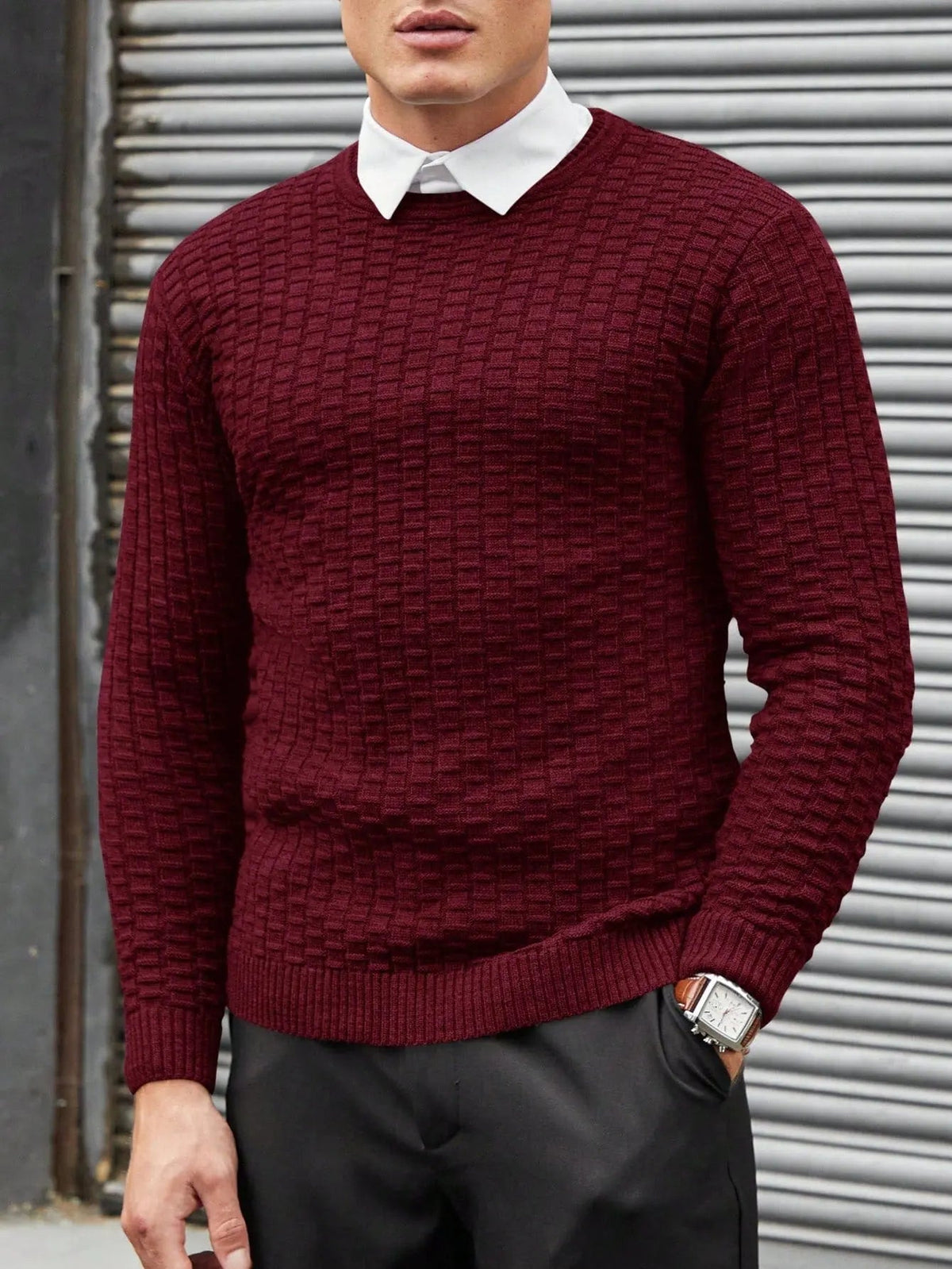 Pull Homme Design Jacquard Moderne 6