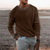Pull Homme Long en Tricot Doux Col Côtelé pour Jours Froids 3