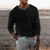 Pull Homme Long en Tricot Doux Col Côtelé pour Jours Froids 4