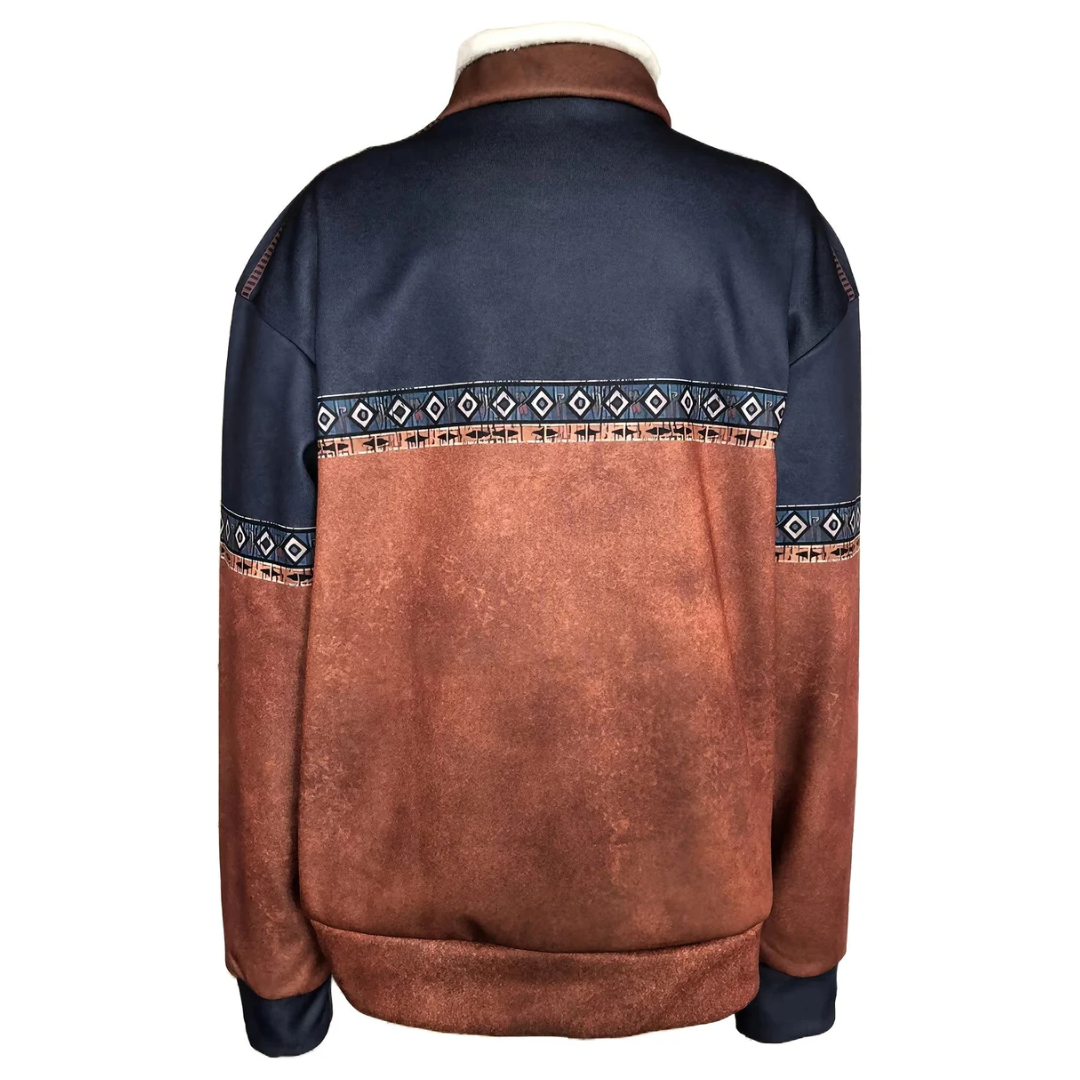 Pull Homme Manches Longues Casual Mélange de Tissus Doux avec Fermeture Éclair 3