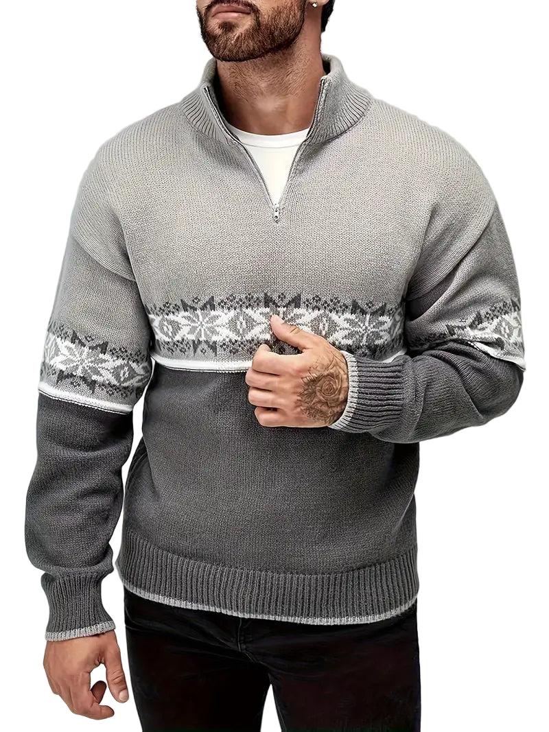 Pull Homme Tricot Chaud Style Scandinave Classique 0