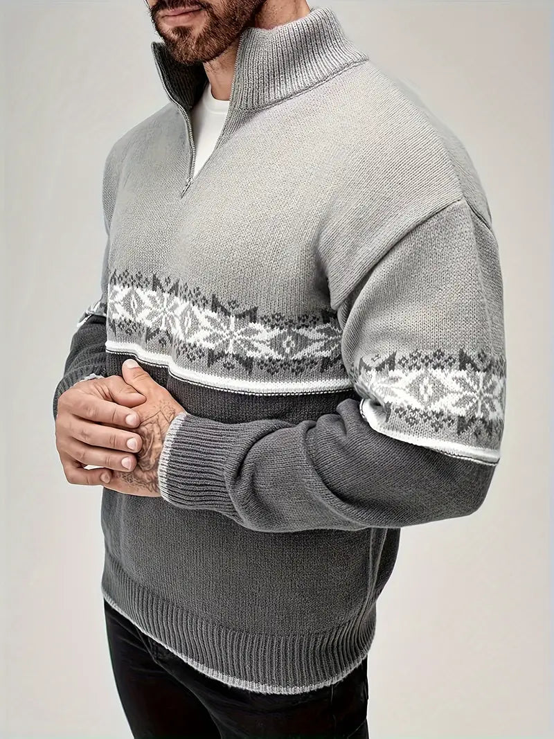 Pull Homme Tricot Chaud Style Scandinave Classique 4