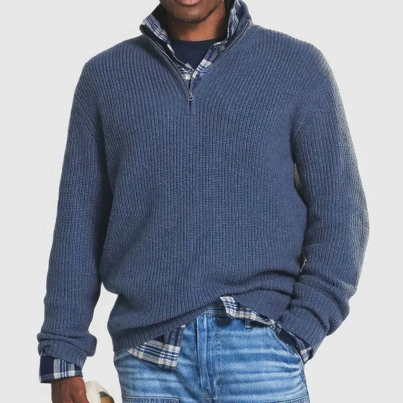 Pull Homme Tricoté Avec Fermeture Éclair Moderne 0