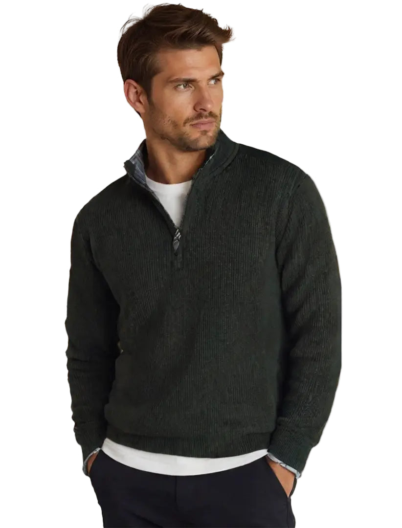 Pull Homme Tricoté Avec Fermeture Éclair Moderne 1
