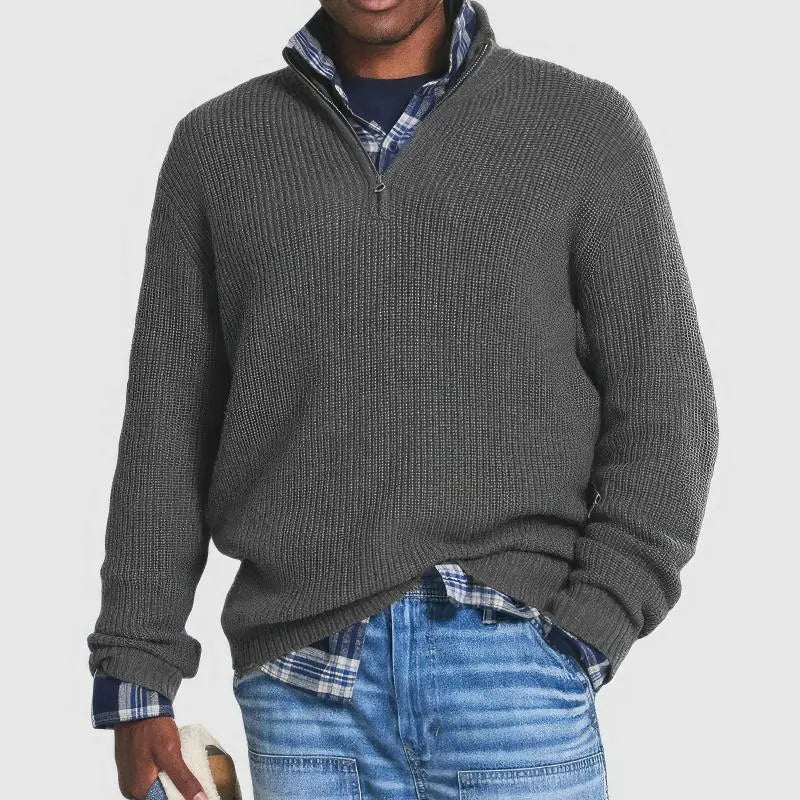 Pull Homme Tricoté Avec Fermeture Éclair Moderne 3