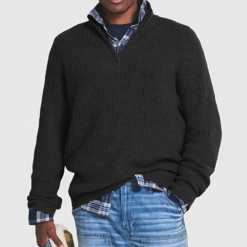 Pull Homme Tricoté Avec Fermeture Éclair Moderne 4