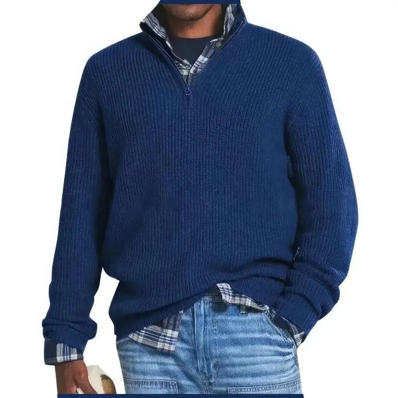 Pull Homme Tricoté Avec Fermeture Éclair Moderne 5