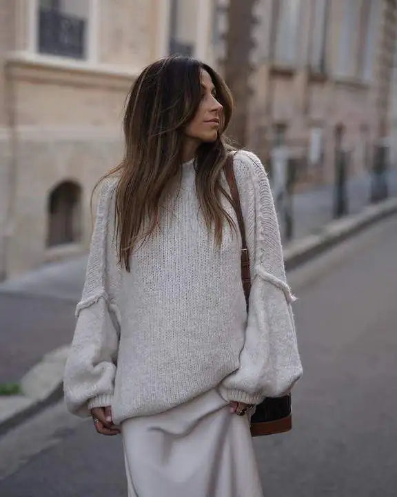 Pull Over Taille Unique en Tricot Oversize pour Femme 1