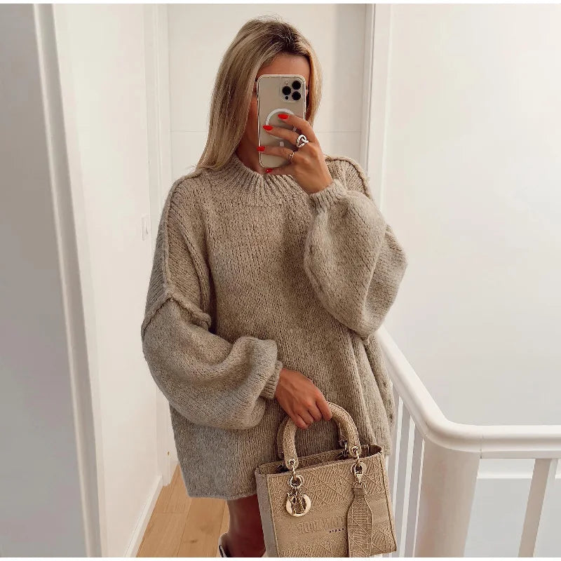 Pull Over Taille Unique en Tricot Oversize pour Femme 3