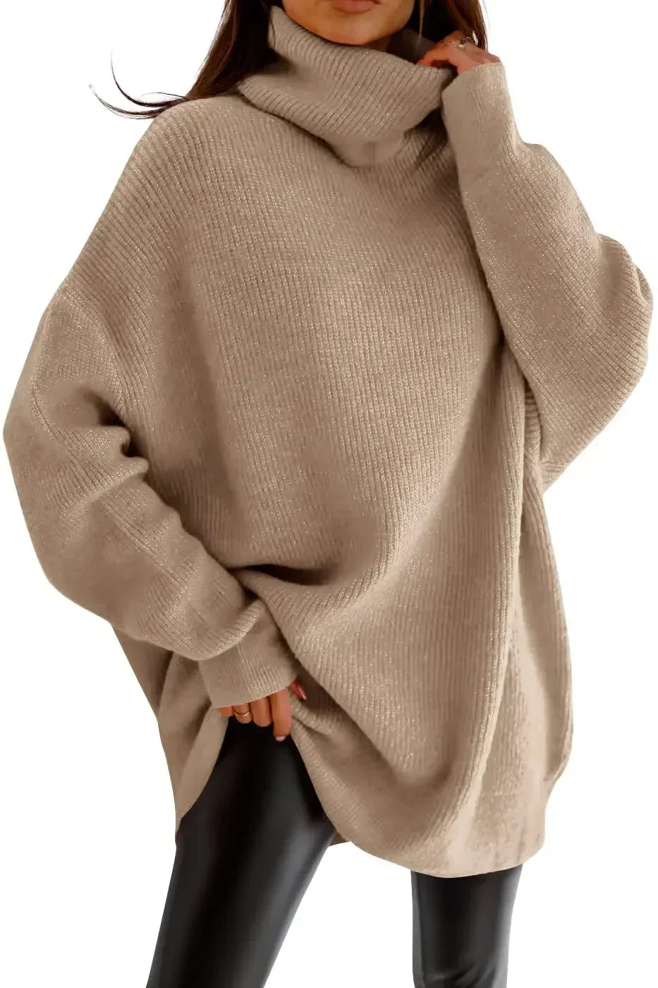 Pull Oversized Épais Femme Style Décontracté Viscose 1