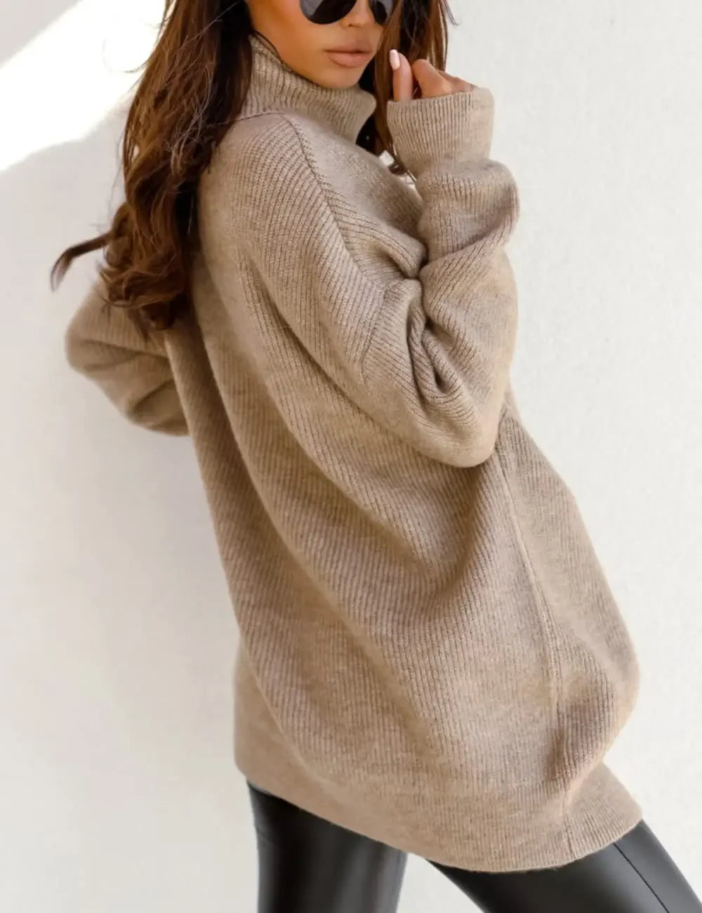Pull Oversized Épais Femme Style Décontracté Viscose 2
