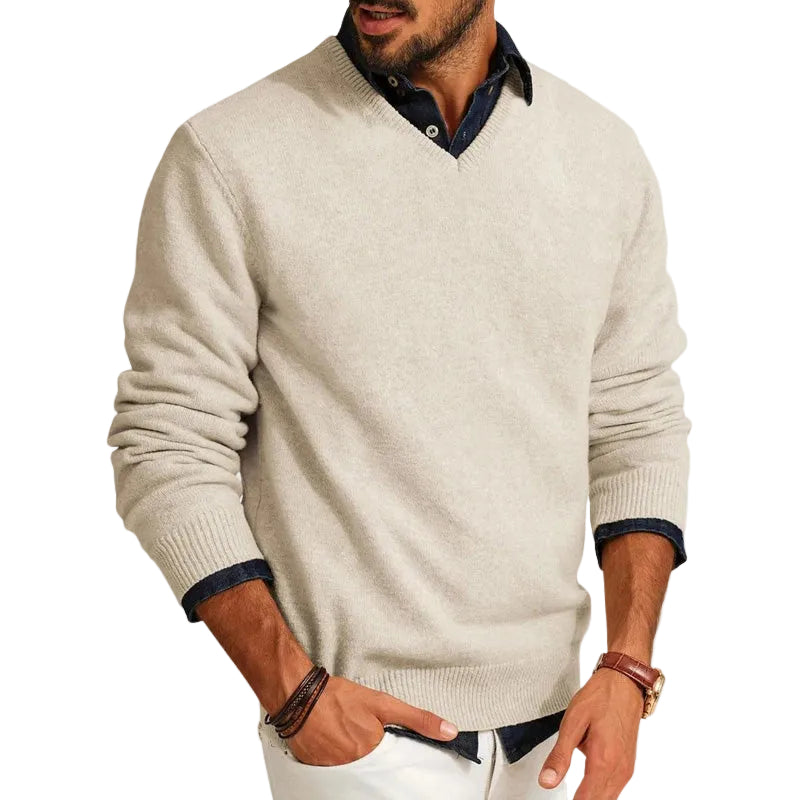Pull Pour Homme Col En V Moderne Ajusté 0
