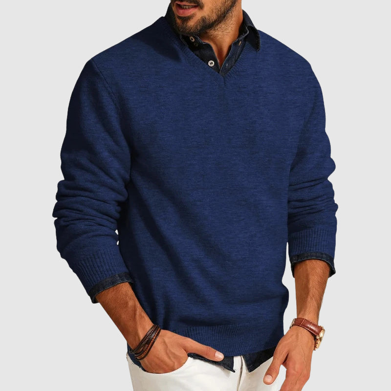 Pull Pour Homme Col En V Moderne Ajusté 2