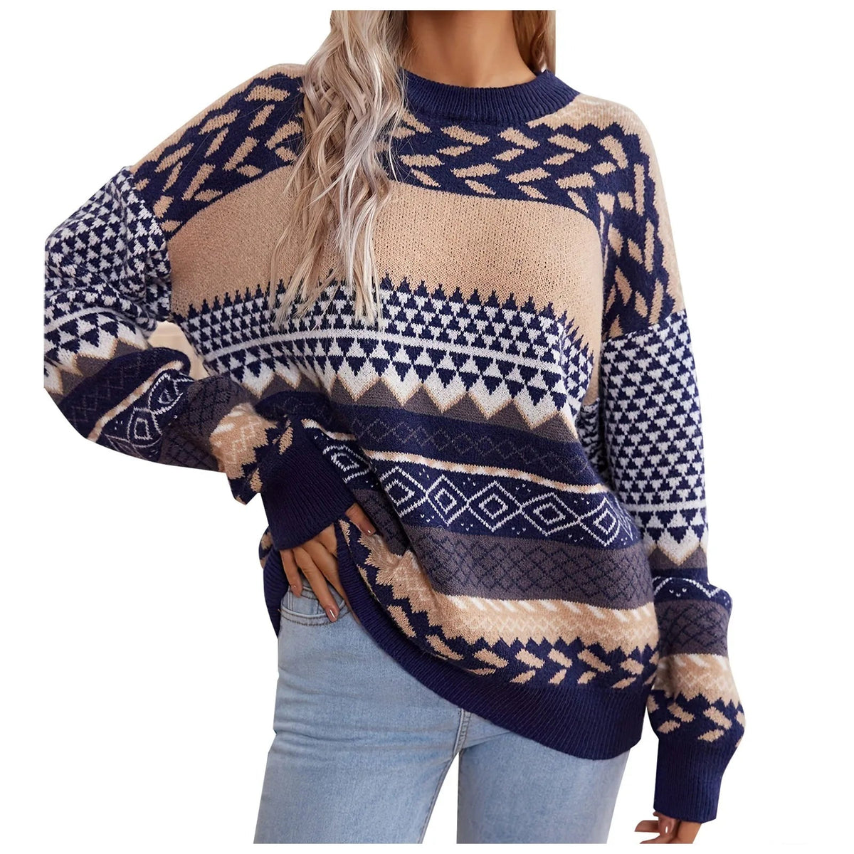 Pull Rétro Contrasté pour Femme 3