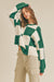 Pull à Carreaux Oversize pour Femme en Vert 2