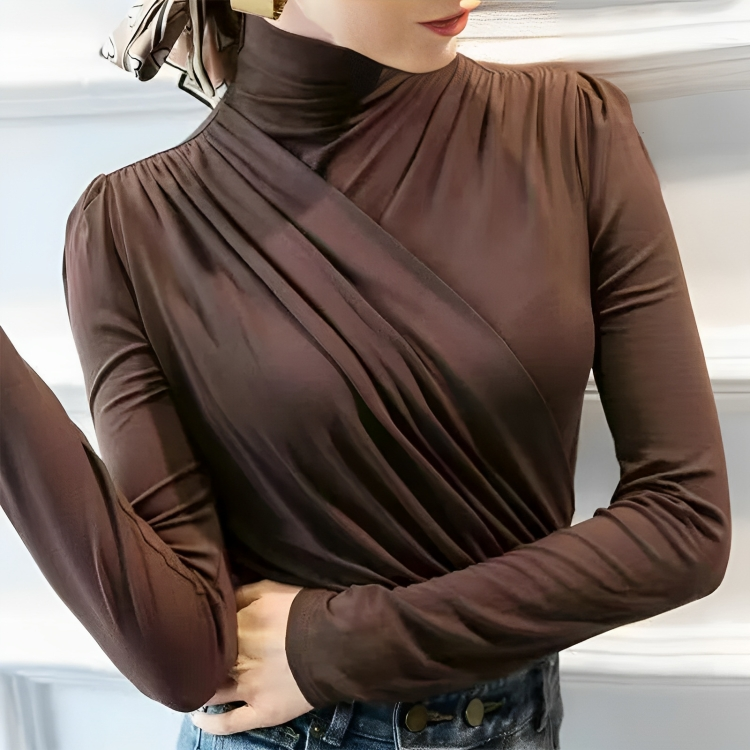 Pull à Col Roulé Femme en Coton Doux 4