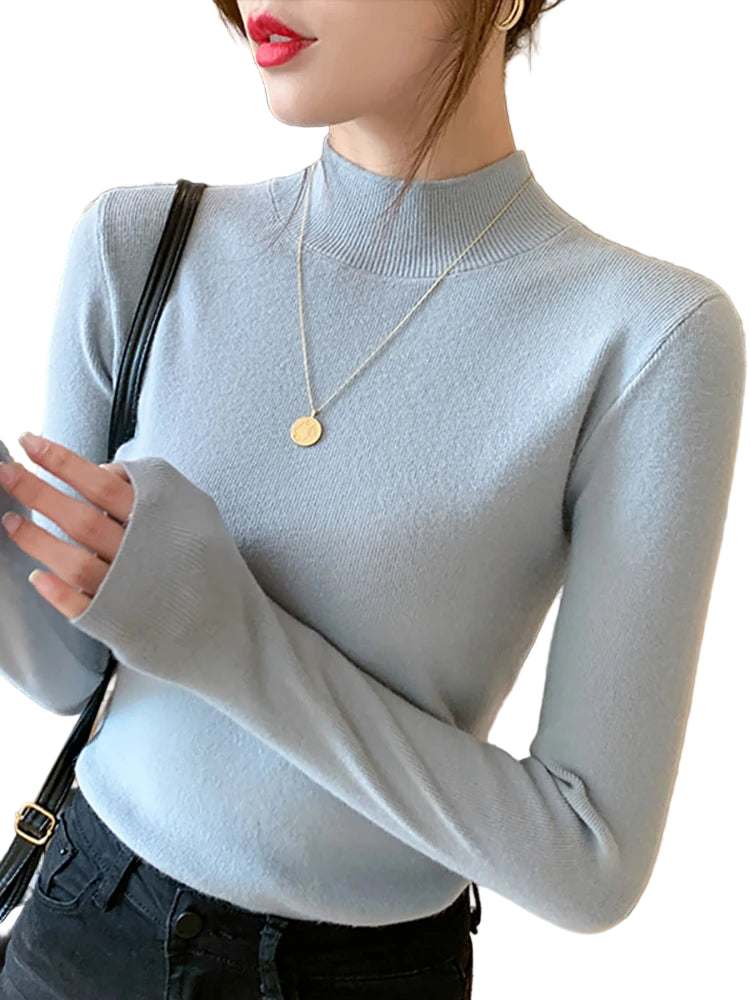 Pull à Col Roulé pour Femmes en Tricot 10