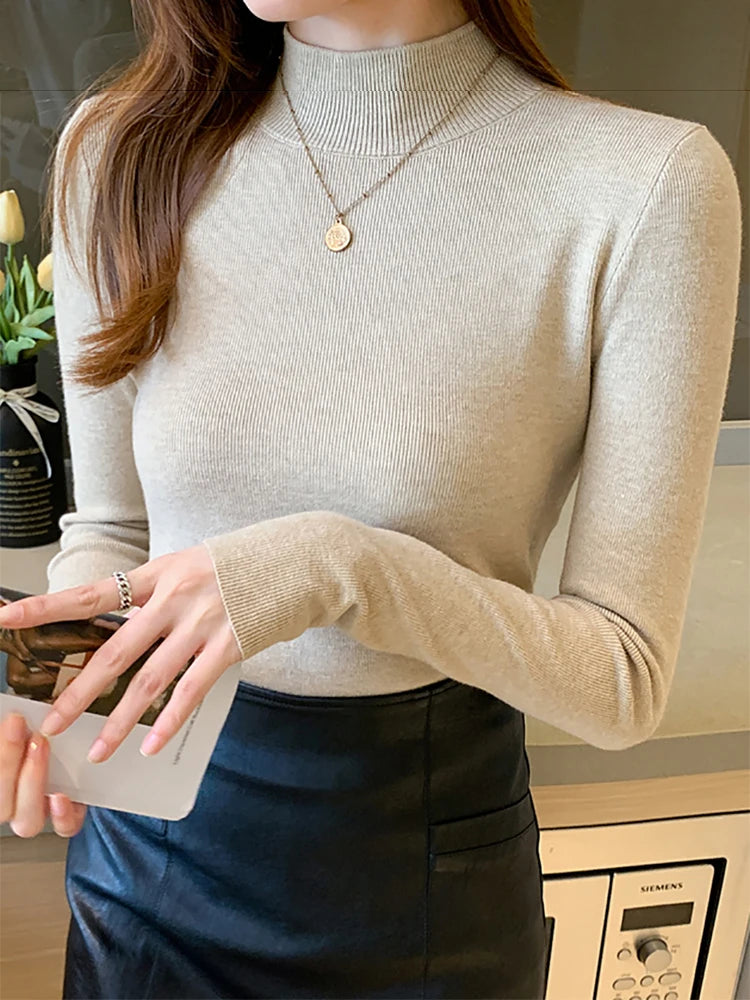 Pull à Col Roulé pour Femmes en Tricot 12