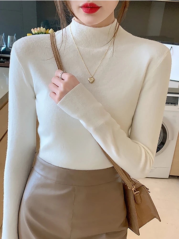 Pull à Col Roulé pour Femmes en Tricot 2