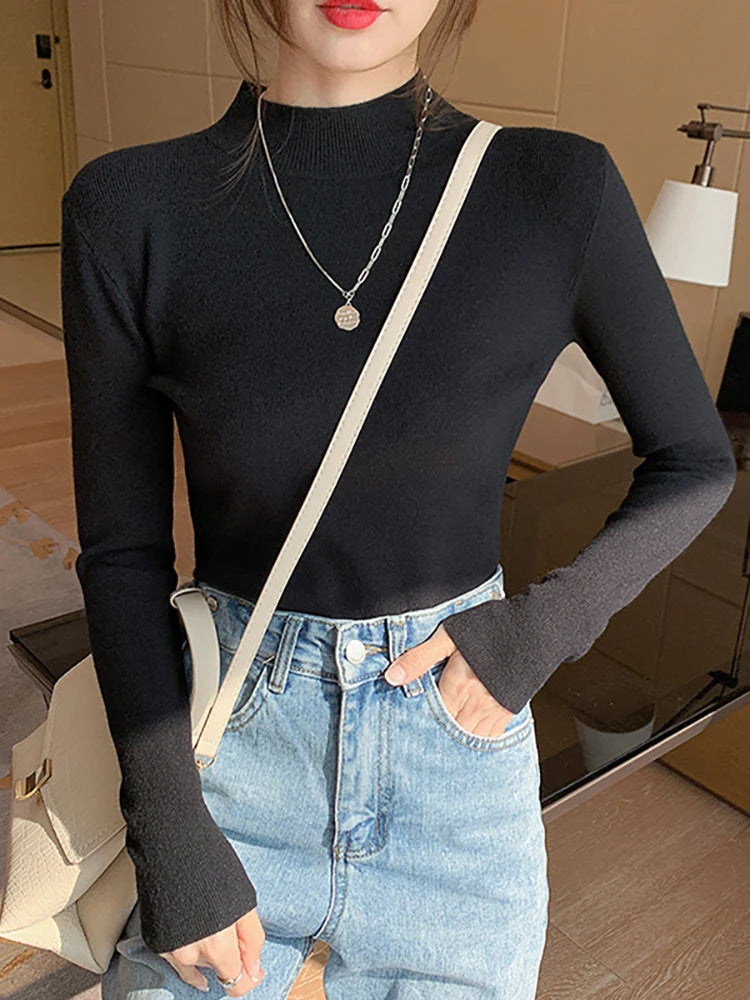Pull à Col Roulé pour Femmes en Tricot 4