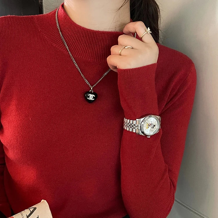 Pull à Col Roulé pour Femmes en Tricot 9