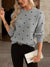 Pull à Manches Longues à Pois pour Femmes en Coton