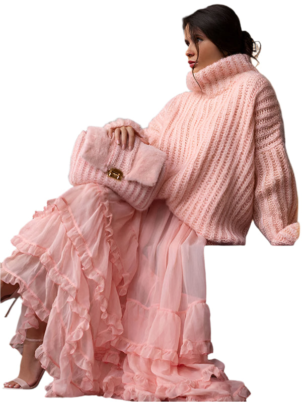 Pull à Manches Longues en Peluche pour Femmes 0