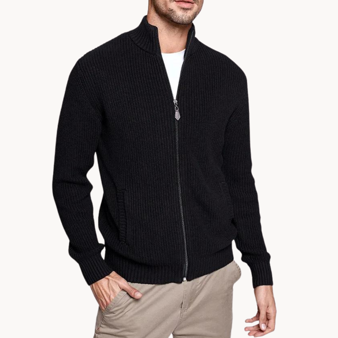 Pull à Zip pour Hommes avec Texture Côtière 1
