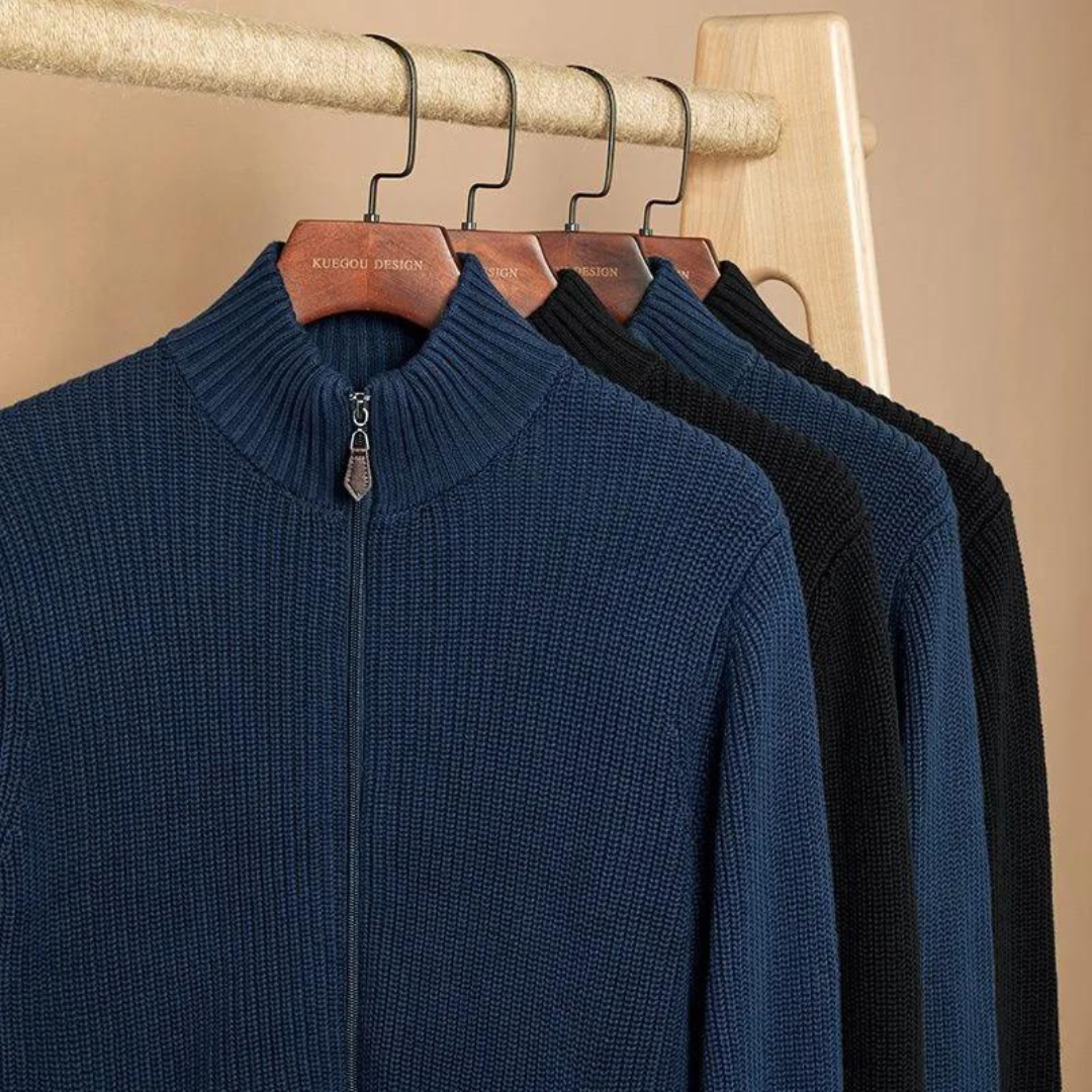 Pull à Zip pour Hommes avec Texture Côtière 4