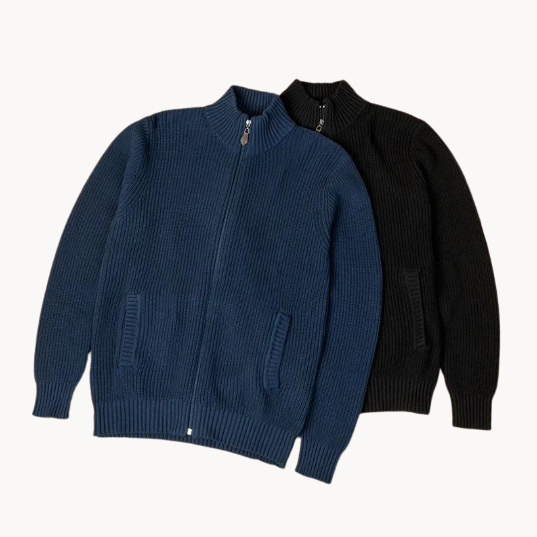 Pull à Zip pour Hommes avec Texture Côtière 6