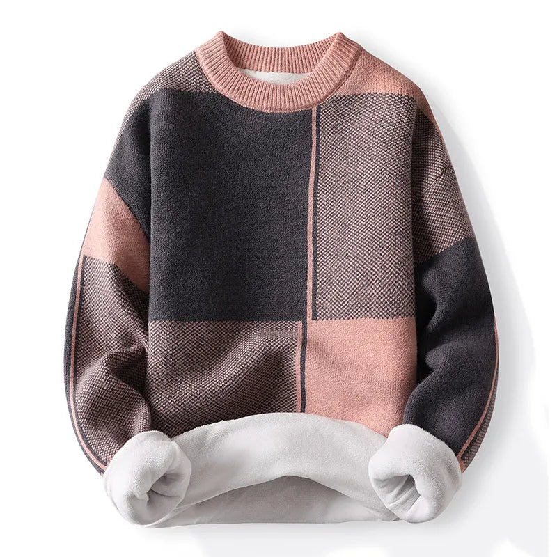 Pull à col rond color block pour hommes 3