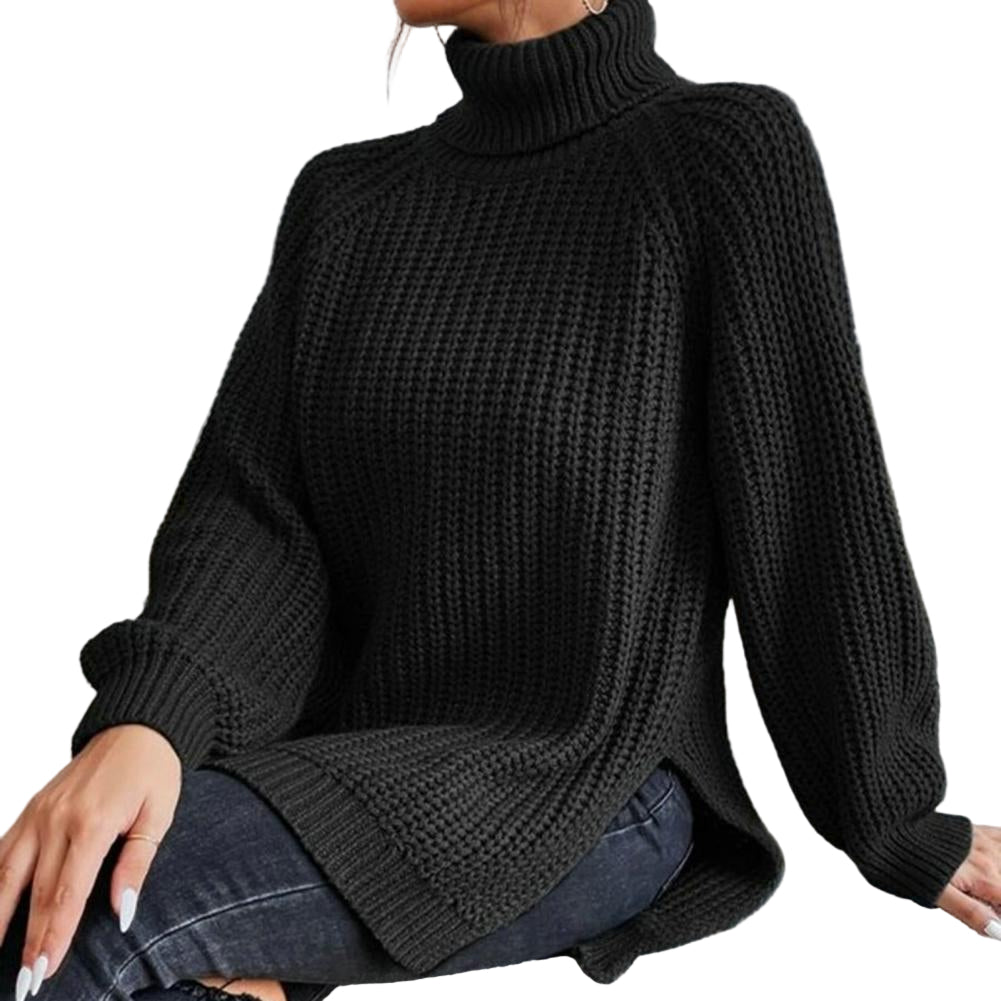 Pull à col roulé en coton pour femme 0