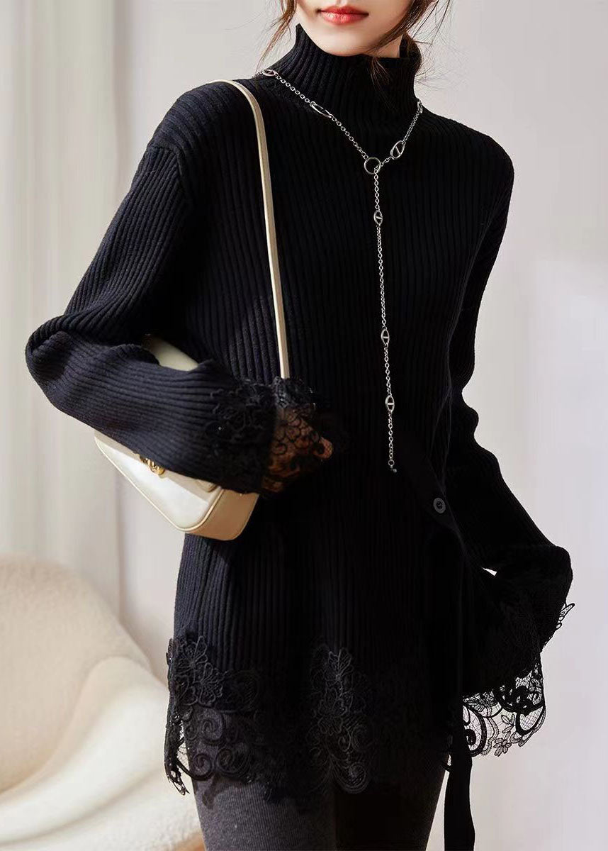 Pull à col roulé pour femme en tricot 3