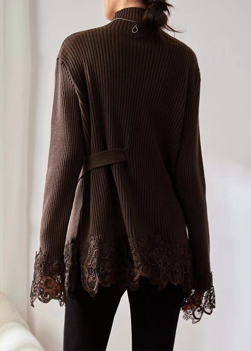 Pull à col roulé pour femme en tricot 4