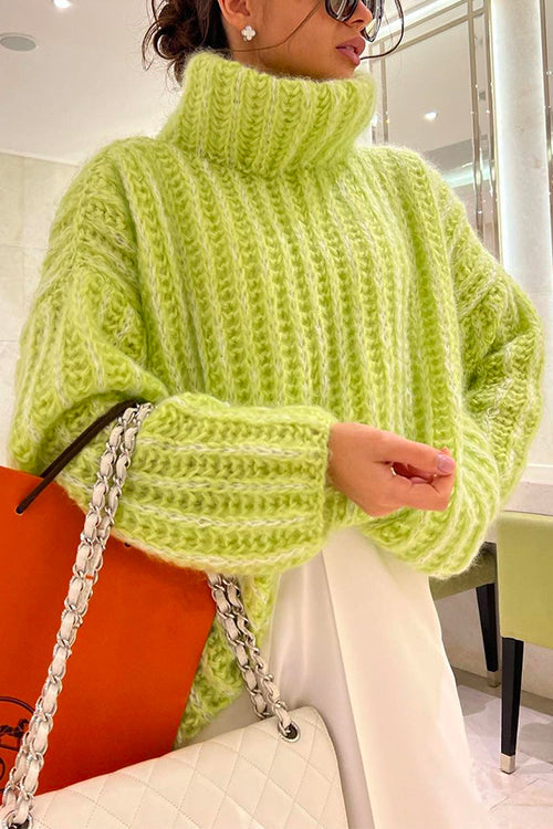 Pull à col roulé pour femmes avec épaules tombantes 4