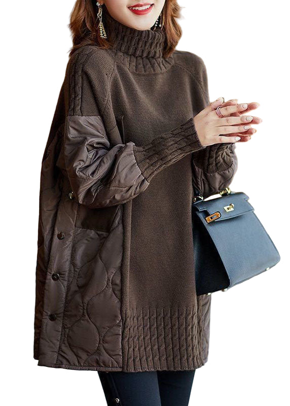 Pull à col roulé pour femmes en tricot ample 0