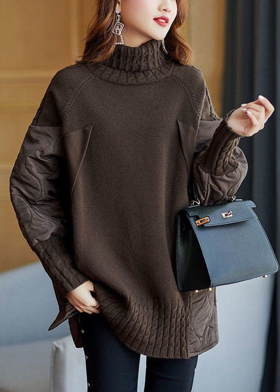 Pull à col roulé pour femmes en tricot ample 2