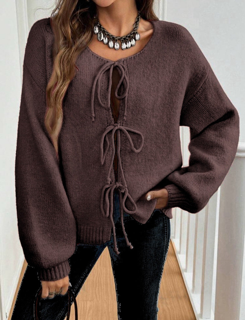 Pull à lacets pour femme style bohème 11