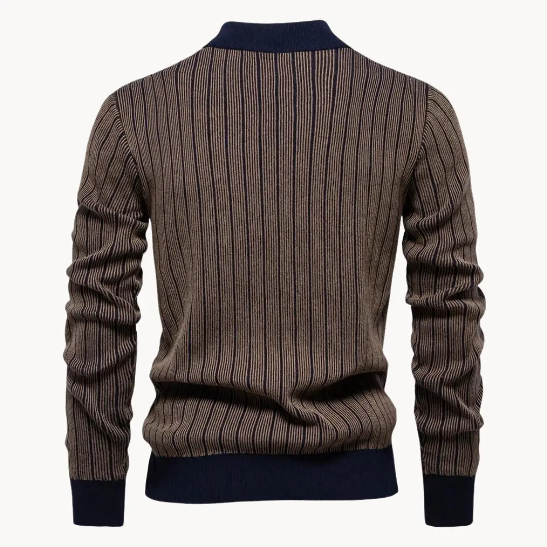 Pull à manches longues pour homme à rayures 3