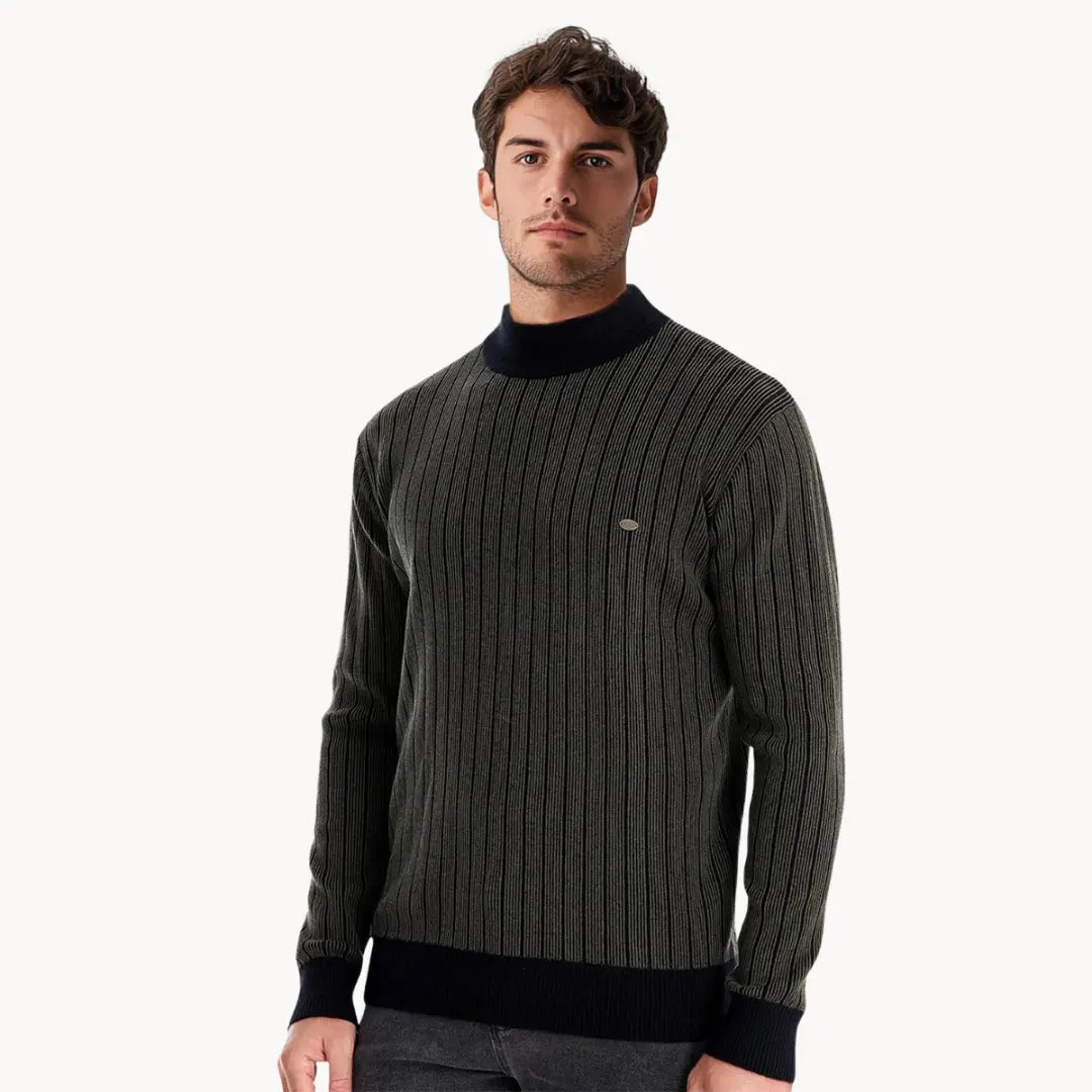 Pull à manches longues pour homme à rayures 5