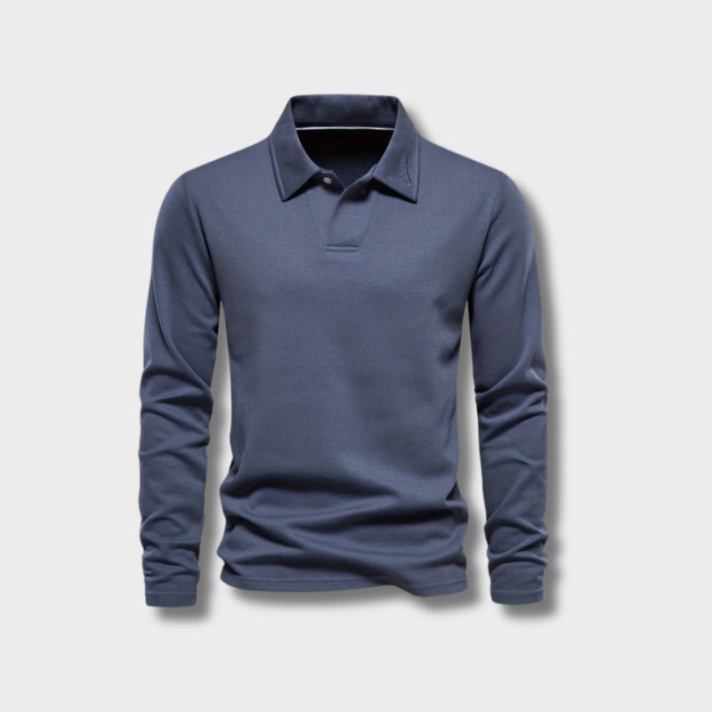Pull à manches longues pour hommes avec col classique 1