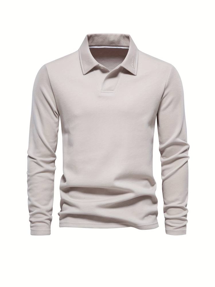 Pull à manches longues pour hommes avec col classique 2